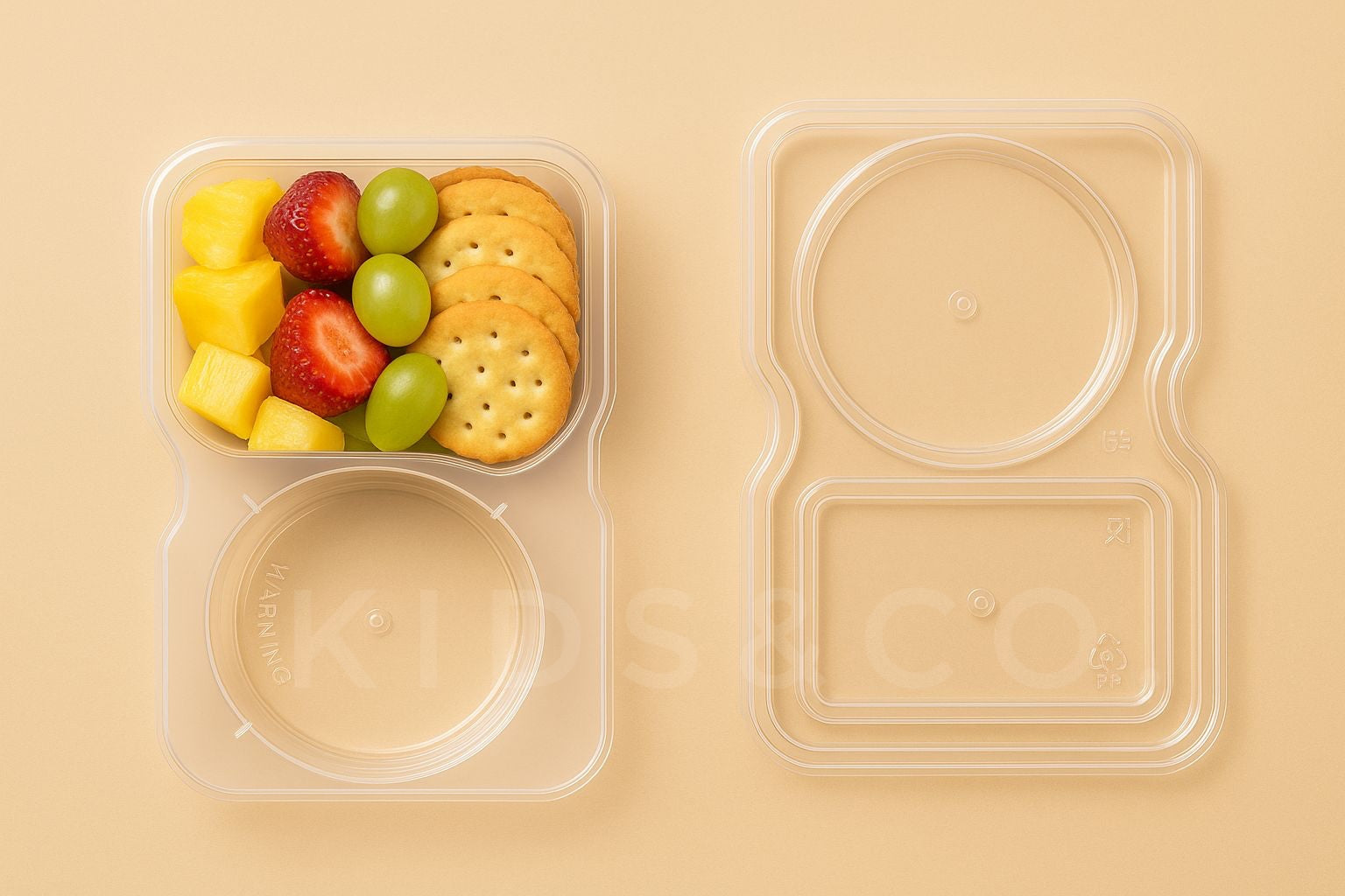 Contenedor de Snack con dos Compartimientos (20 unidades)