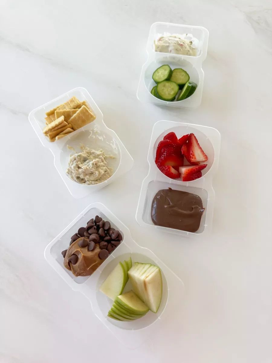 Contenedor de Snack con dos Compartimientos (20 unidades)