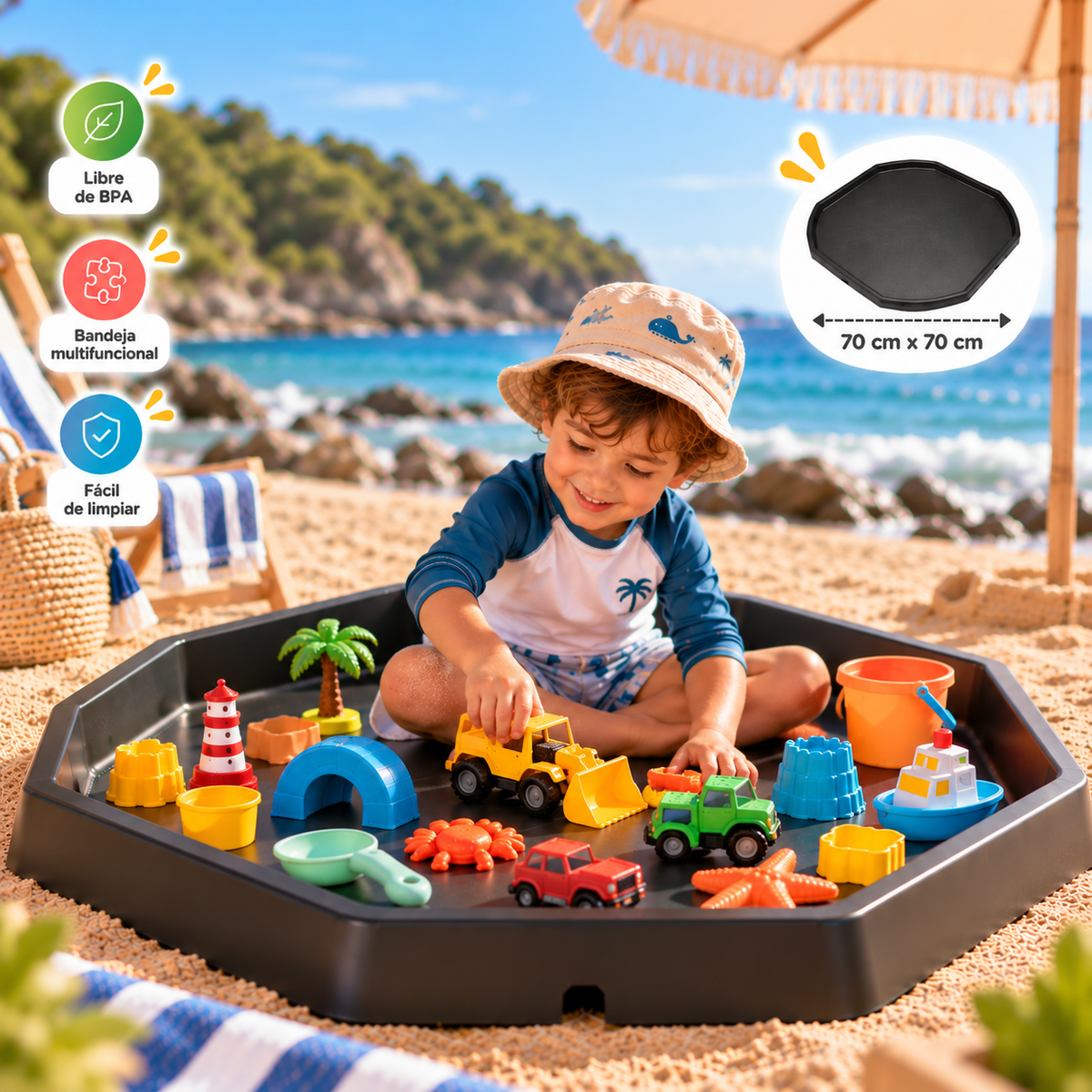 Bandeja Sensorial “Tuff Tray” 70x70 cm