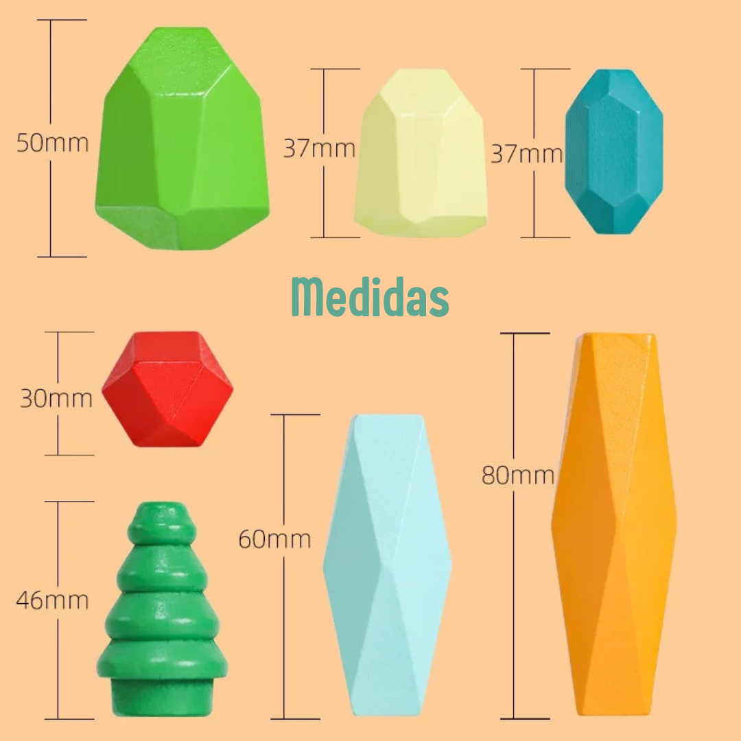 🪵✨ Set de Bloques de Madera Apilables – 38 Piezas