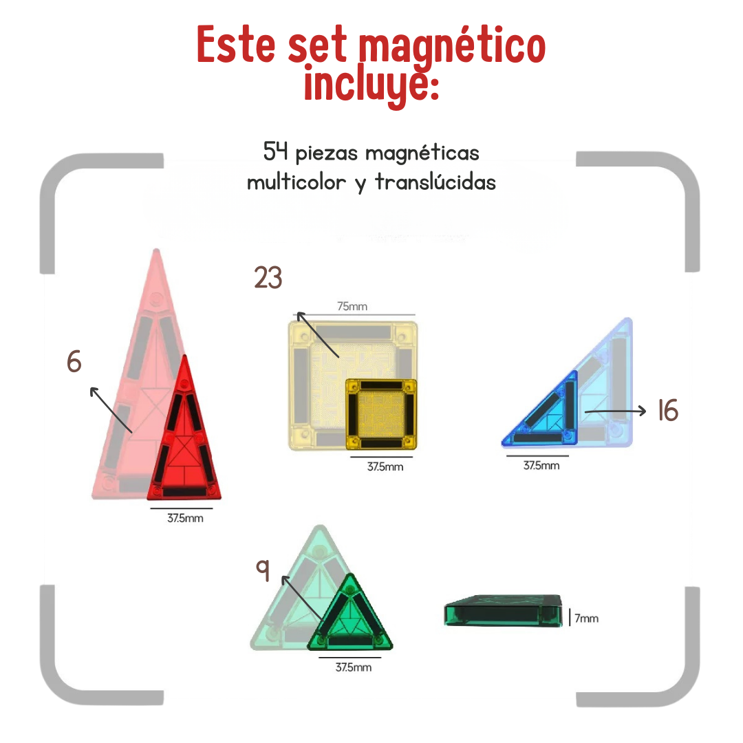 🧲 Set Magnético 54 piezas – versión viaje