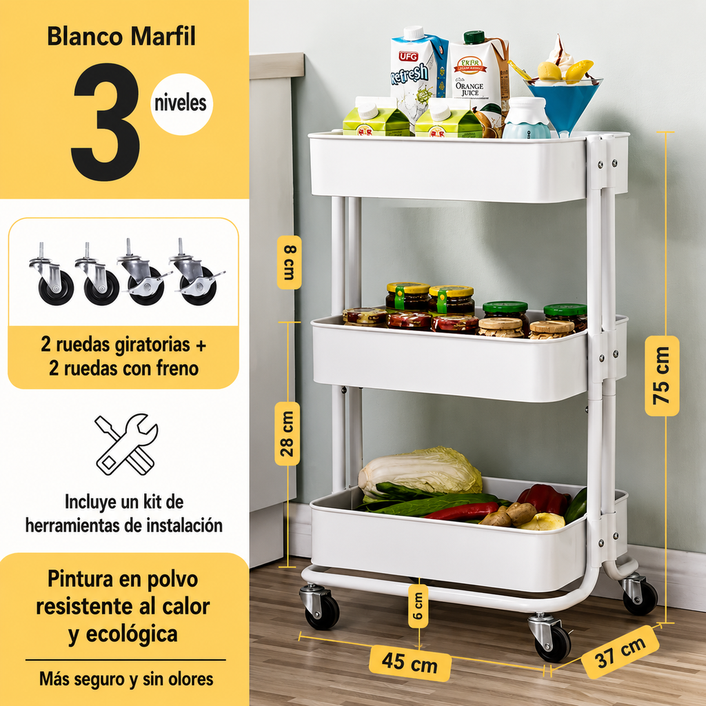 Carrito Organizador 3 Niveles