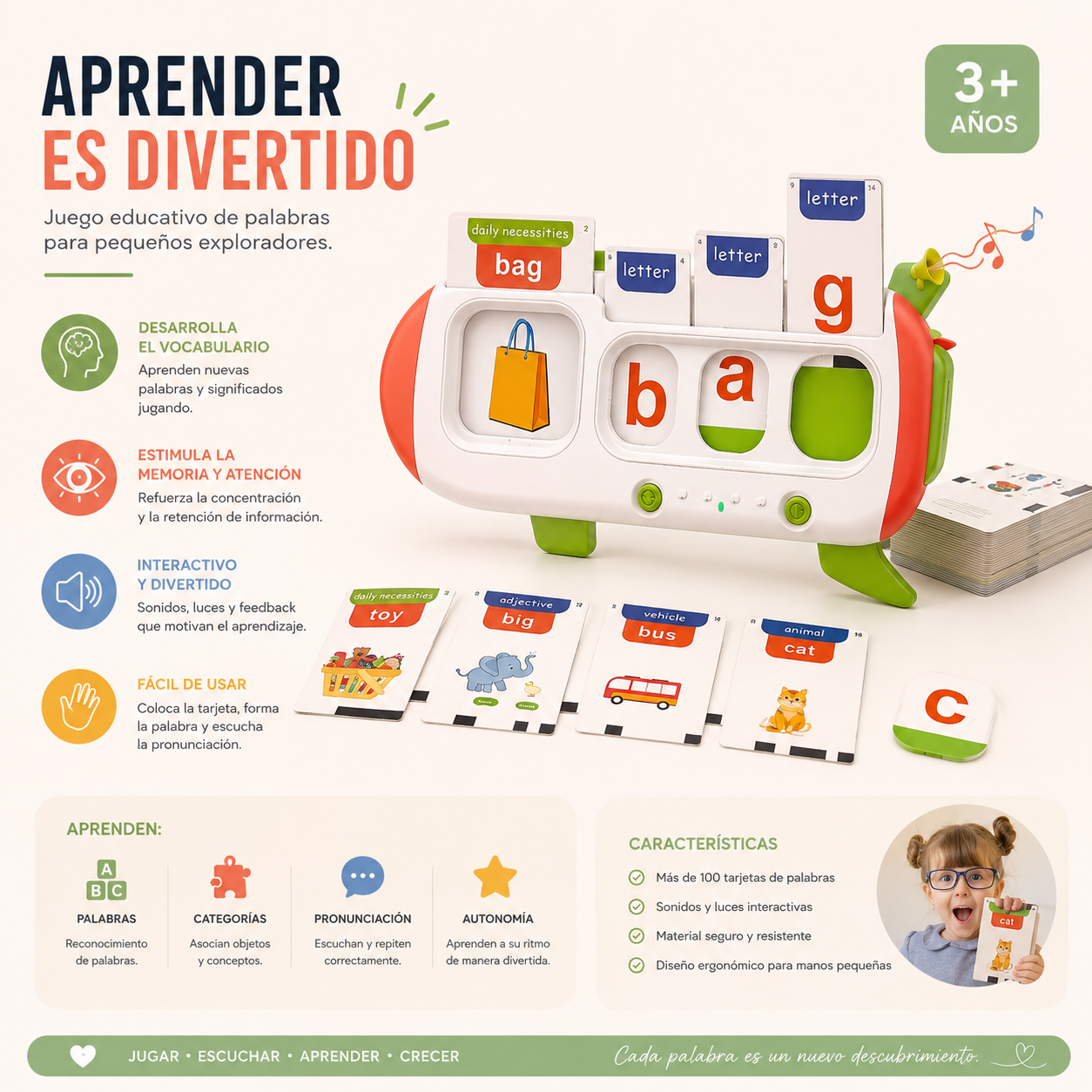 🔤🎵 Juego Bilingüe Electrónico para Formar Palabras – Aprendizaje Temprano