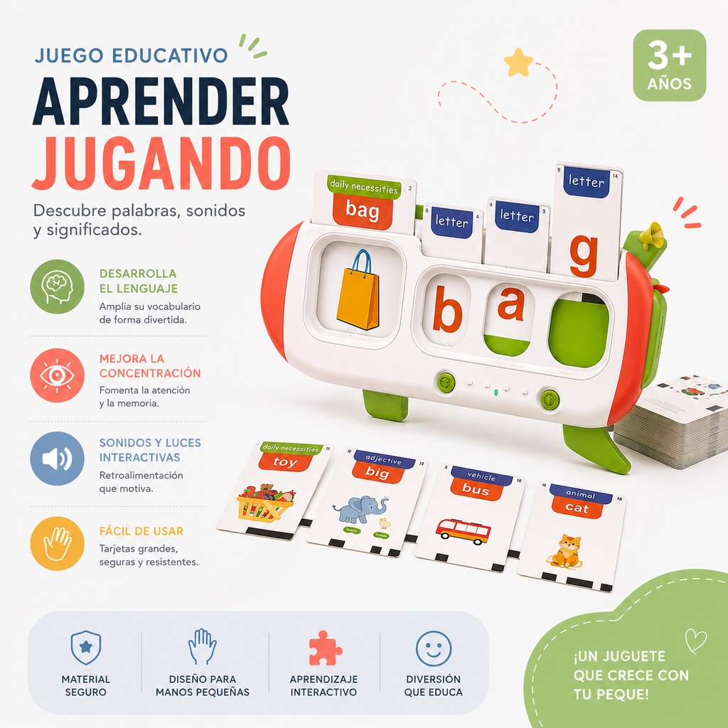 🔤🎵 Juego Bilingüe Electrónico para Formar Palabras – Aprendizaje Temprano