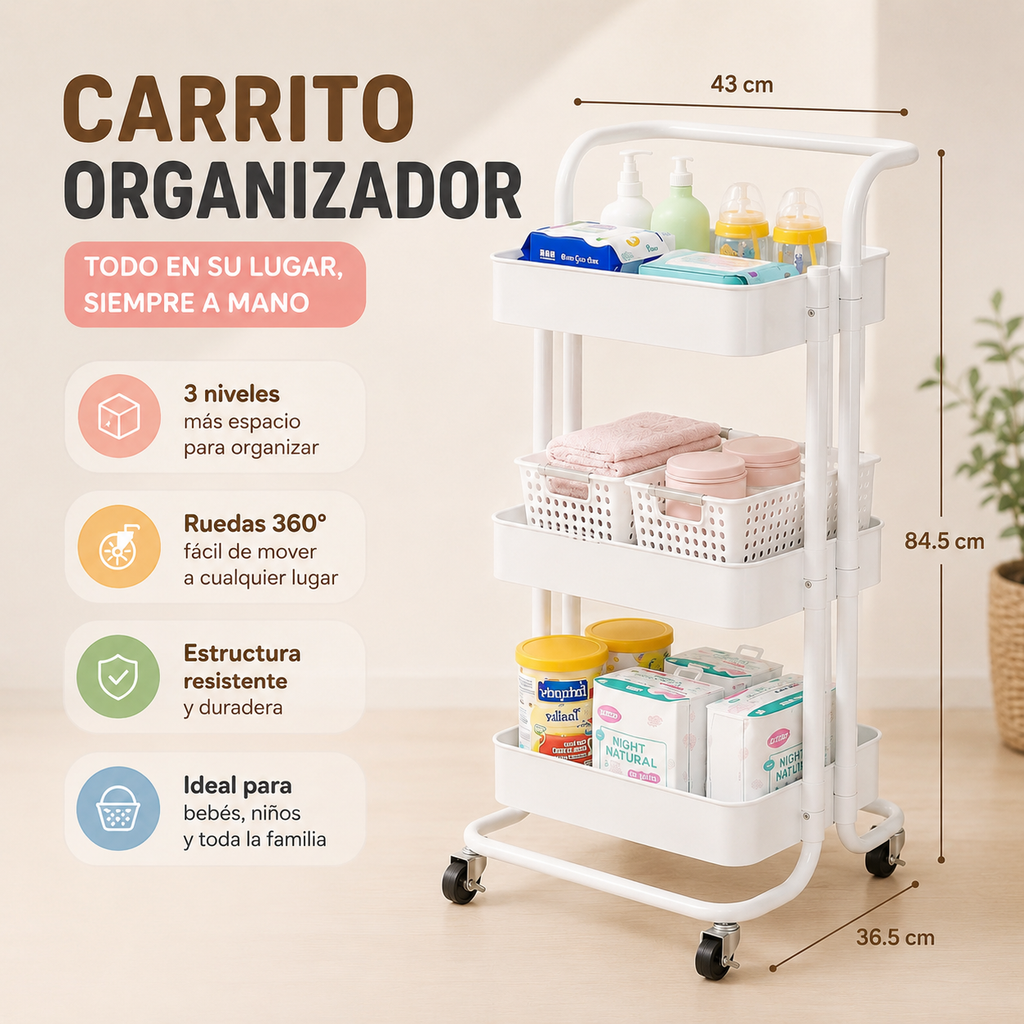 Carrito Organizador 3 Niveles