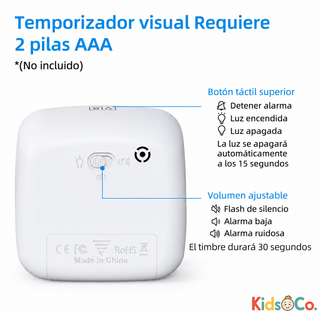 Temporizador Visual de 60 Minutos para Niños y Estudio