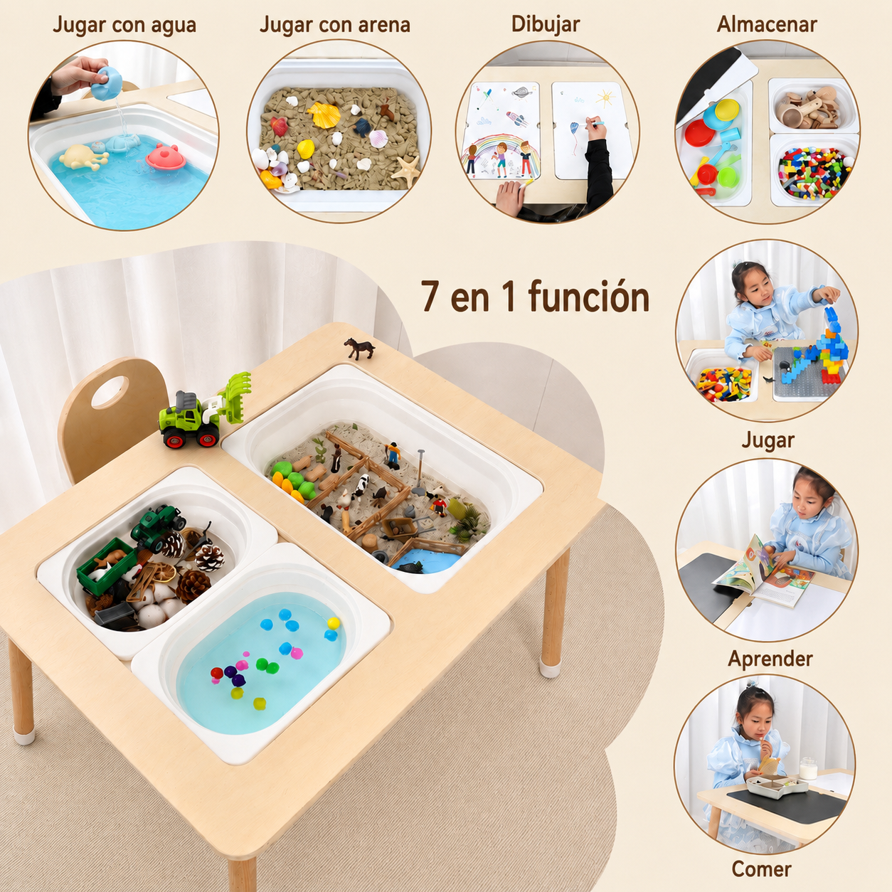 Mesa Sensorial Infantil 7 en 1