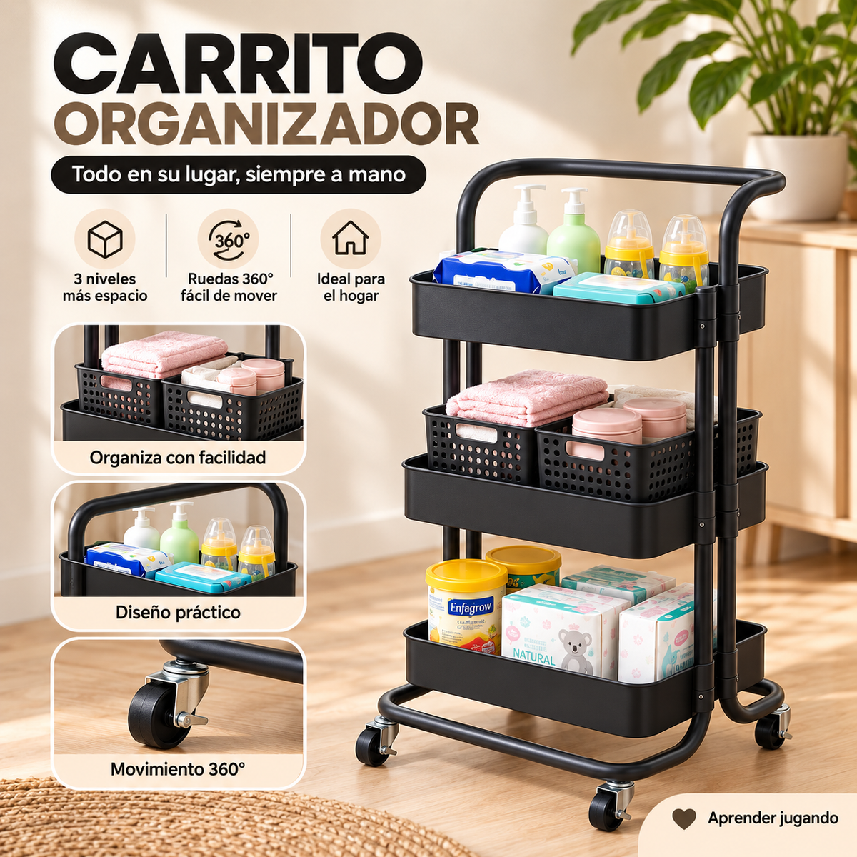 Carrito Organizador 3 Niveles