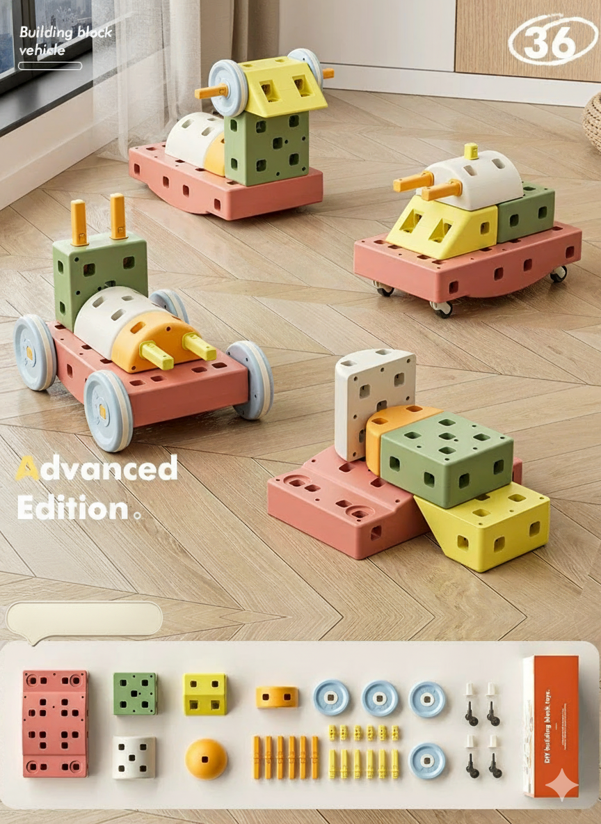 🚗🛠️ Set de Construcción STEM (36 Piezas)